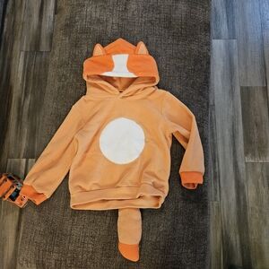 Orange Bingo Hoodie with Ears and Tail